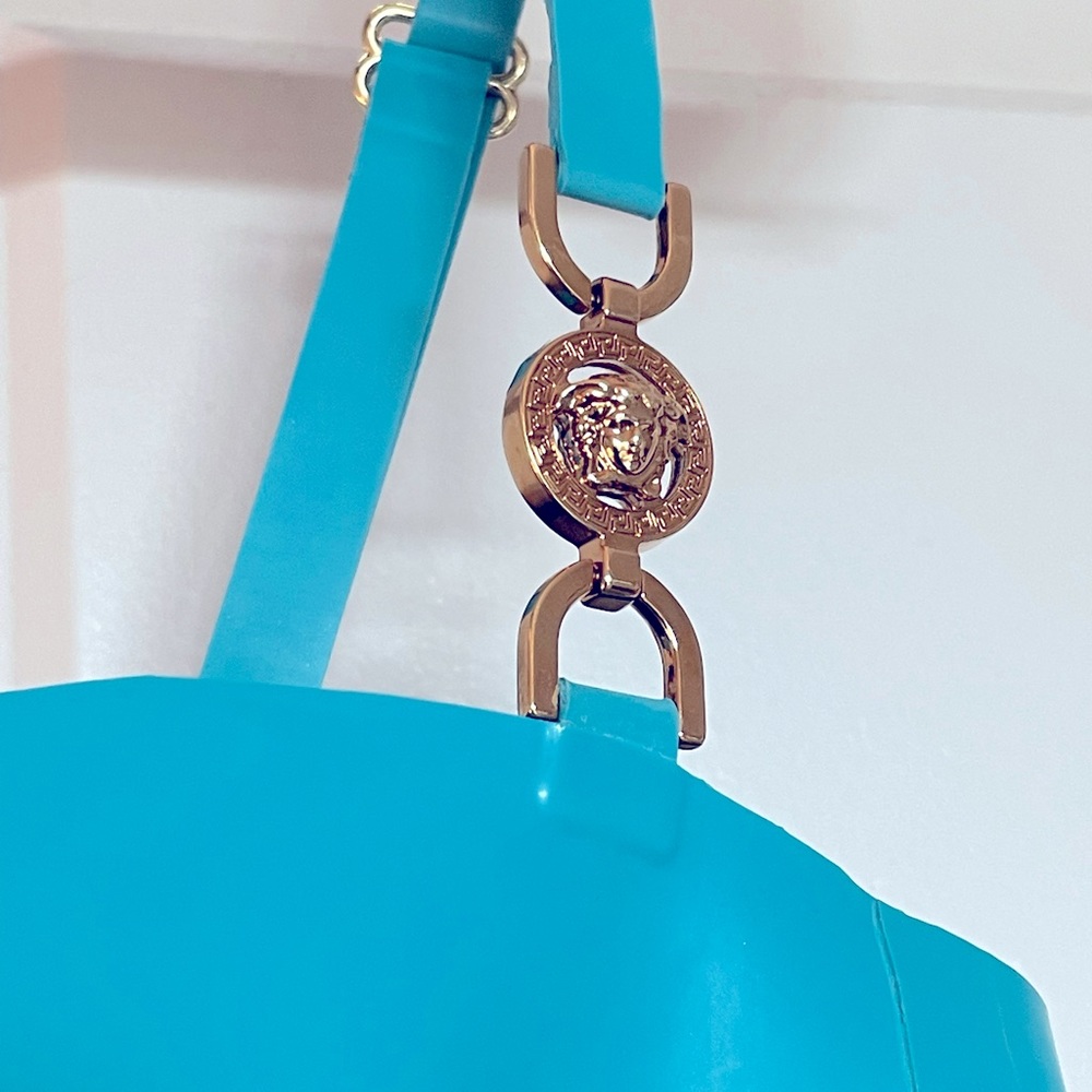 Authentic Versace Latex Body-Con Midi Dress - Picture 3 of 8